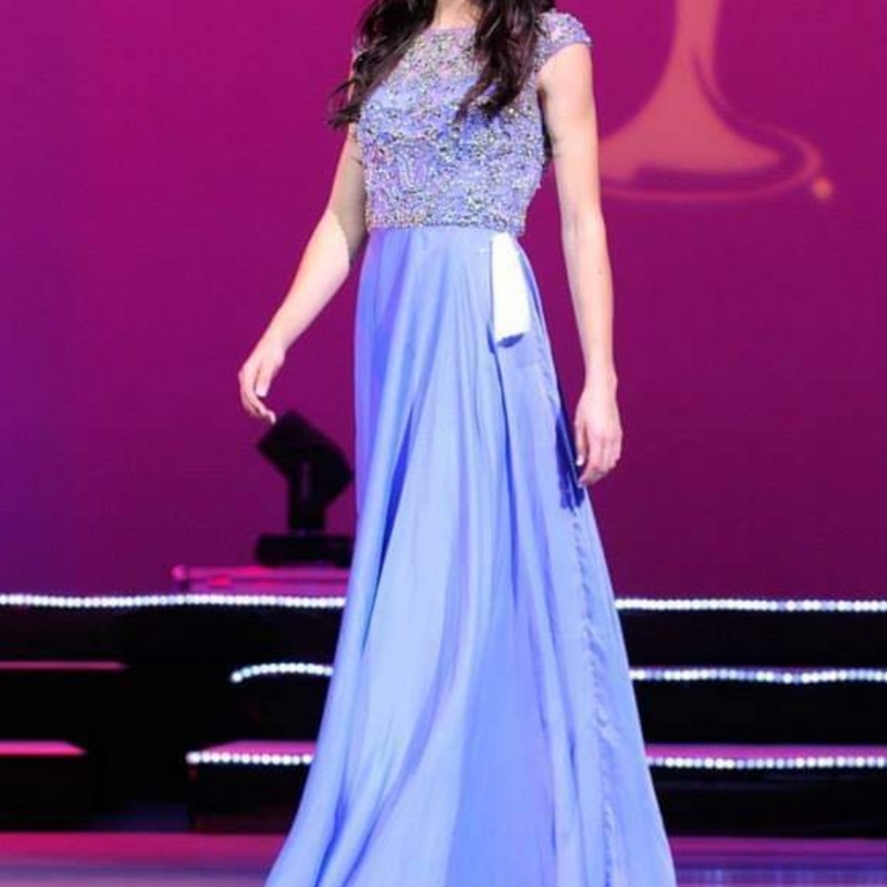 Sherri Hill Purple Jeweled Evening Gown